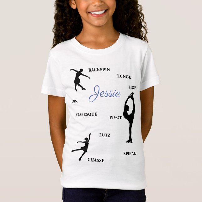 Abbildung Skaten Skills Typografy T - Shirt mit Na (Vorderseite)