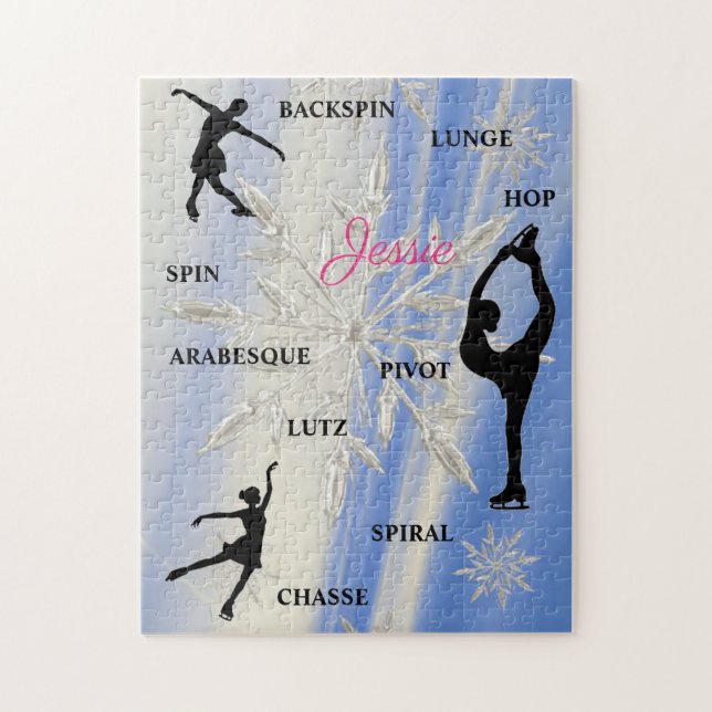 Abbildung Skaten Snowflake Typografie Puzzle mit N (Vertikal)