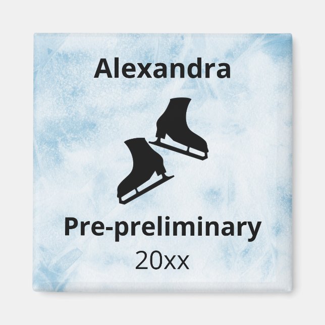 Abbildung Skaten Testjahr blaues Eis Magnet (Vorne)