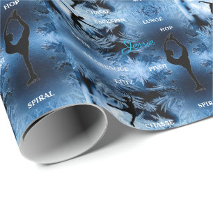 Abbildung Skaten Typografy Wrapping Paper mit Name Geschenkpapier