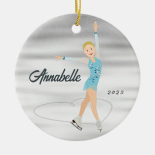 Abbildung Skater Blonde in Aqua Keramik Ornament