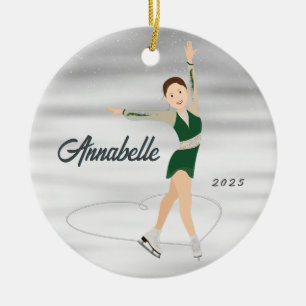 Abbildung Skater Burnette in grün Keramik Ornament