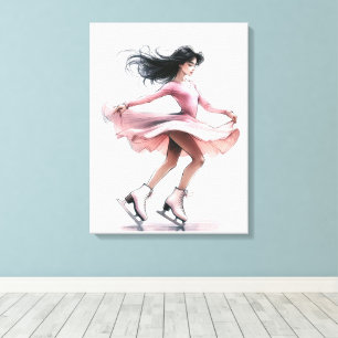 Abbildung Skater Girl mit rosa Eiswürfel Leinwanddruck