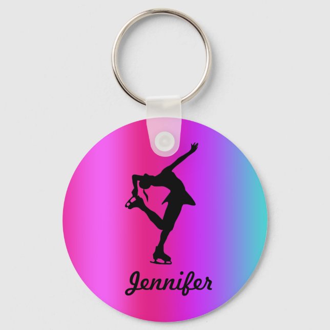Abbildung Skater Schlüsselkette (rosa, Lila, blau) Schlüsselanhänger (Vorderseite)