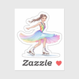 Abbildung Skater Sticker Farbenfrohe Regenbogenges