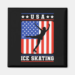 Abbildung Skater Usa Ice Skaten Magnet