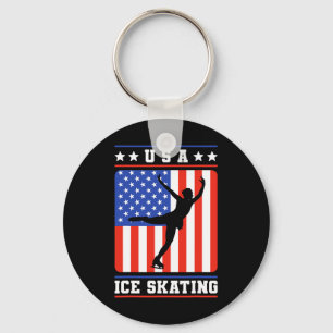 Abbildung Skater Usa Ice Skaten Schlüsselanhänger