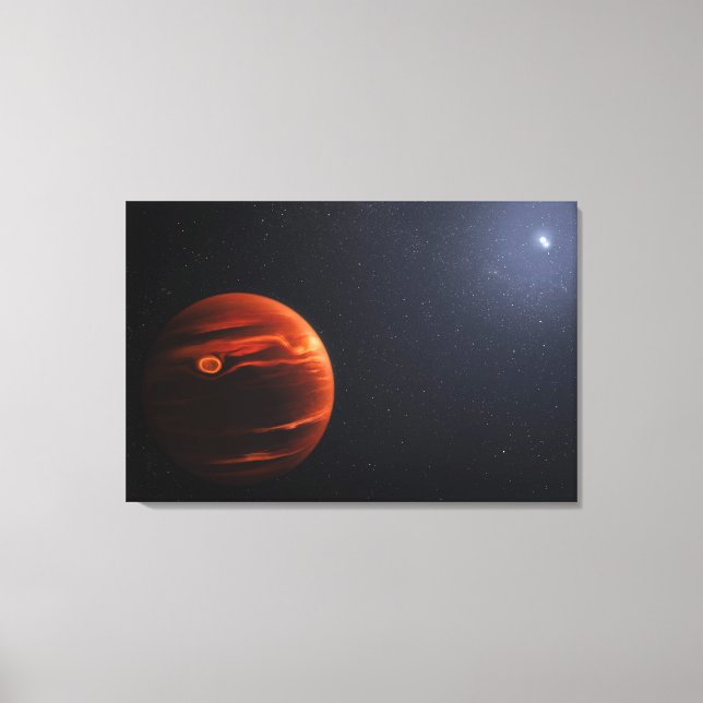 Abbildung von Exoplanet VHS 1256 B und seinen Ster Leinwanddruck (Vorderseite)