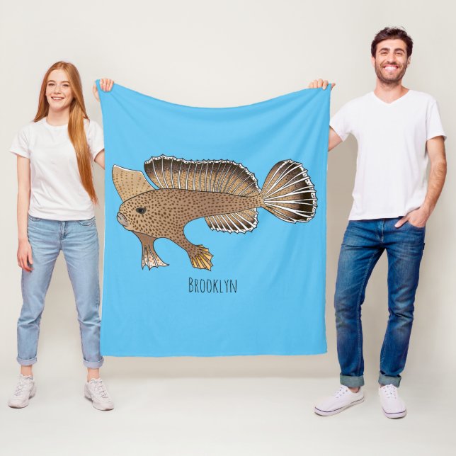 Abbildung von Handfish Cartoon Fleecedecke (Beispiel)