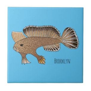 Abbildung von Handfish Cartoon Fliese