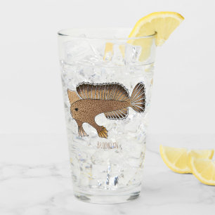 Abbildung von Handfish Cartoon Glas