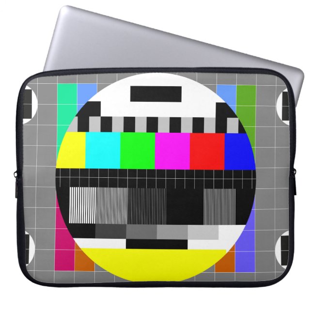 Abbildung von TV ohne Signal zurück im Retro-Stil. Laptopschutzhülle (Vorderseite)
