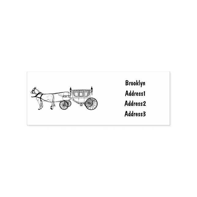 Abbildung zum Hochzeitspferd & Kutsche Cartoon Gummistempel (Prägung)