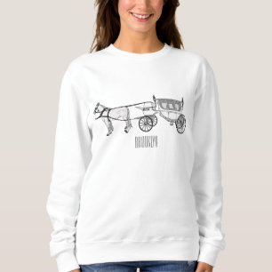 Abbildung zum Hochzeitspferd & Kutsche Cartoon Sweatshirt