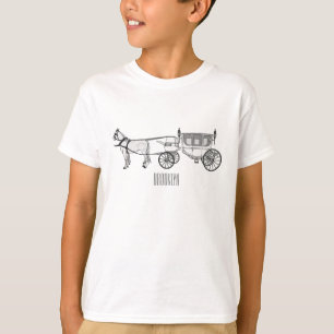 Abbildung zum Hochzeitspferd & Kutsche Cartoon T-Shirt