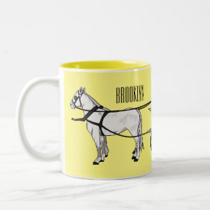 Abbildung zum Hochzeitspferd & Kutsche Cartoon Zweifarbige Tasse