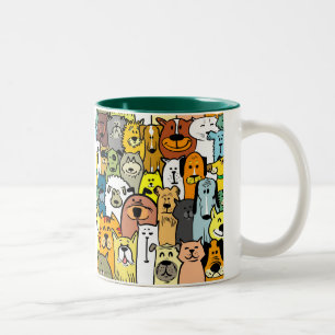 Abbildungen für Katzen und Hunde Zweifarbige Tasse