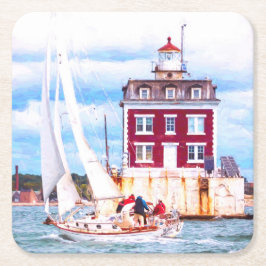 Abblendlicht Rechteckiger Pappuntersetzer