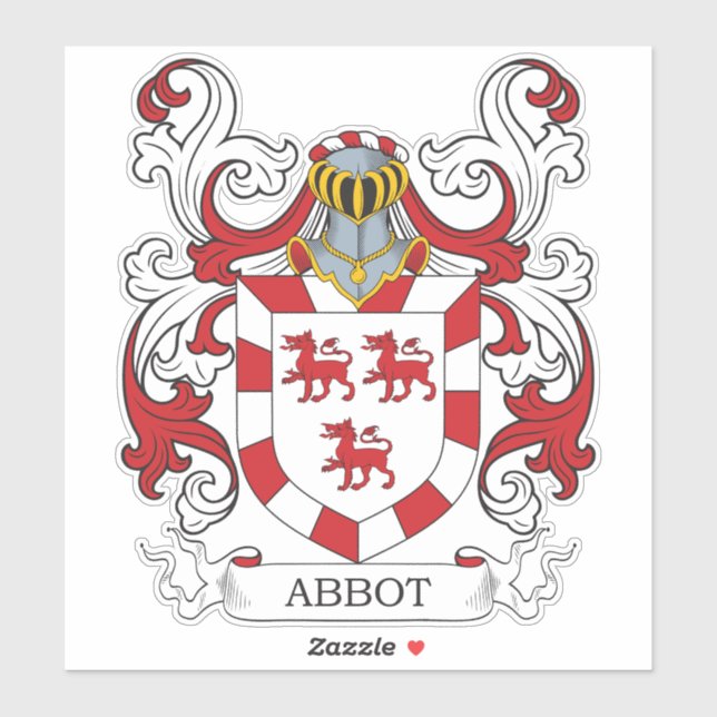 Abbot Familienwappen Aufkleber (Blatt)
