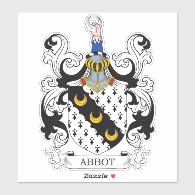 Abbot Familienwappen Aufkleber (Blatt)
