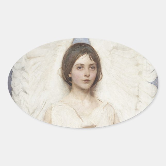 Abbott Handerson Thayer - Angel Ovaler Aufkleber (Vorderseite)