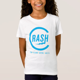 Abbruchsmädchen-T-Stück cyan-blaues Logo T-Shirt