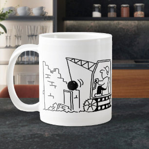 Abbruchunternehmer Cartoon Jumbo-Tasse