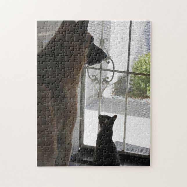 Abby avec Zorro au puzzle avant de porte (Vertical)