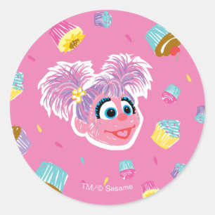 Abby Cadabby Cupcake Party Pattern Runder Aufkleber