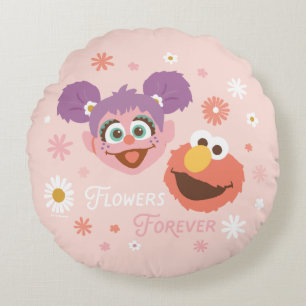 Abby Cadabby & Elmo   Blume für immer Rundes Kissen