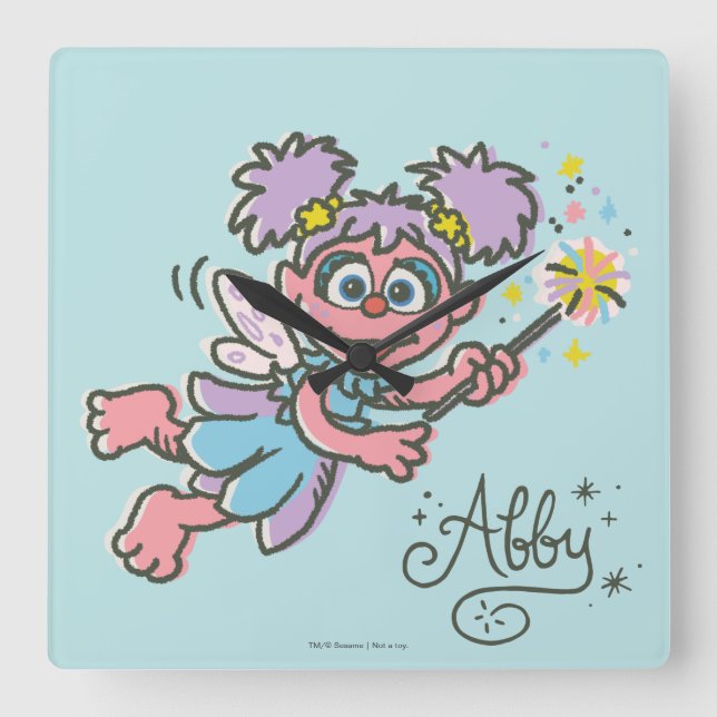 Abby Cadabby Flying Quadratische Wanduhr (Vorderseite)