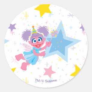 Abby Cadabby Party Star Pattern Runder Aufkleber