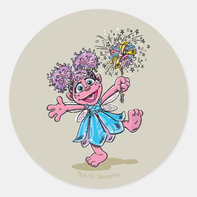 Abby Cadabby Retro Art Runder Aufkleber (Vorderseite)