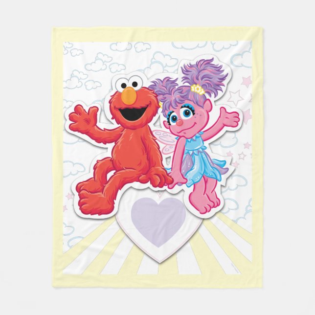 Abby & Elmo Grafik Fleecedecke (Vorderseite)