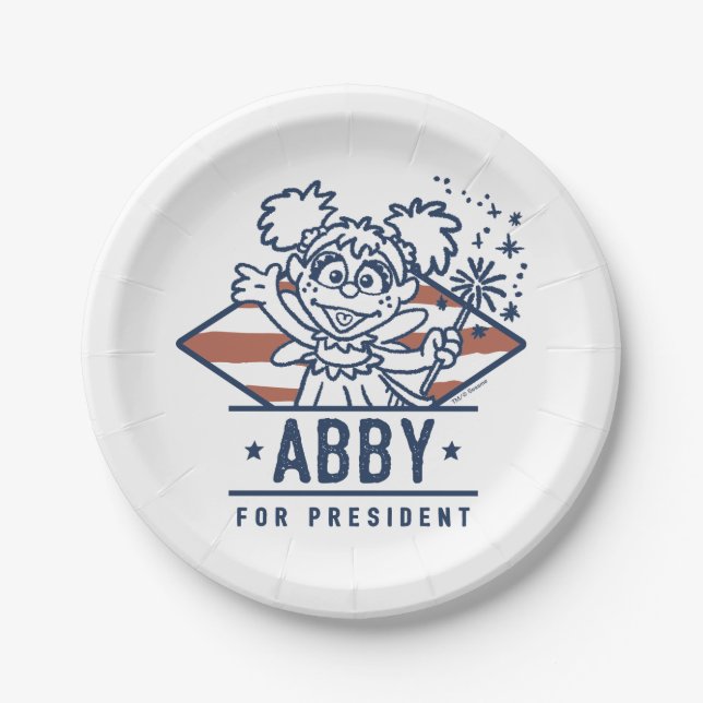 Abby für Präsident Pappteller (Vorderseite)