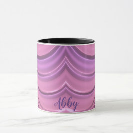 ABBY ~ GLOSSY 3D Zany Pink Mauve Fraktal ~ Tasse