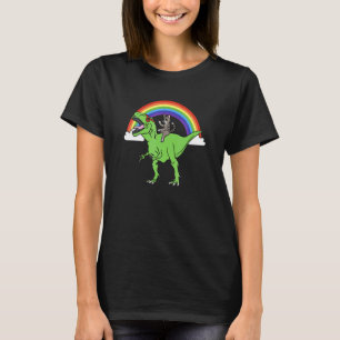 Abby Katze reitet Rex Dinosaurier-Haustier T-Shirt