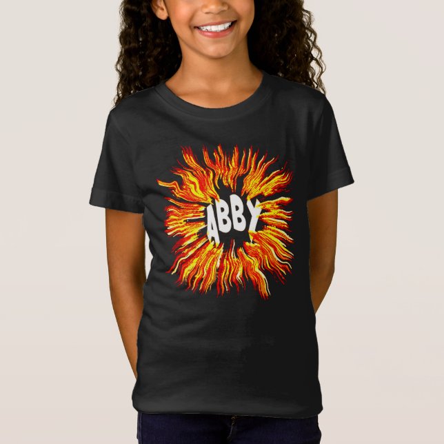 Abby Name Star on Fire T-Shirt (Vorderseite)