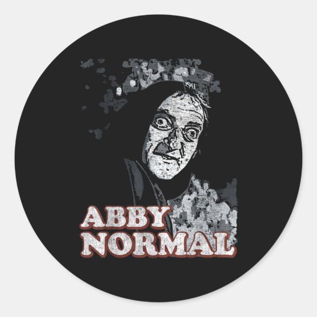 Abby Normal Brain Funny Halloween  Runder Aufkleber (Vorderseite)