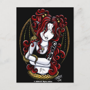 "Abby" Rote Tattooid-Fee Postkarte