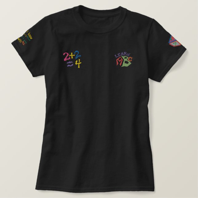 ABC + 123 bestickter Patch-T - Shirt (Design vorne)