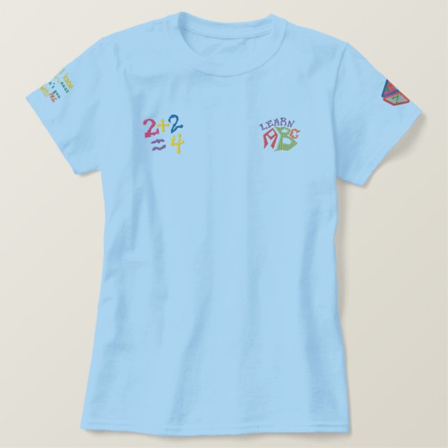 ABC + 123 bestickter Patch-T - Shirt (Design vorne)