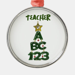 *ABC 123* "LEHRER" ORNAMENT AUS METALL