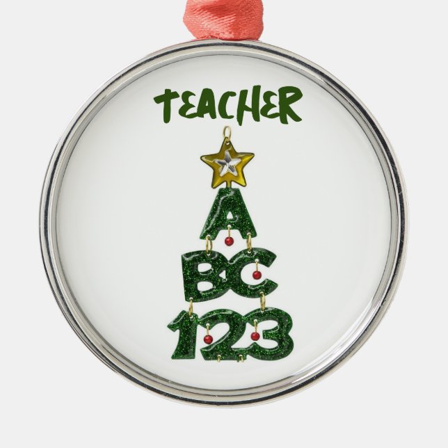 *ABC 123* "LEHRER" ORNAMENT AUS METALL (Vorne)