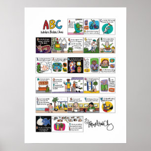 ABC : Adobo, Boba, Affiche Chai 18x24