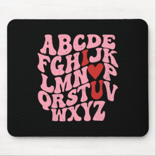 Abc Alphabet I Liebe You English Teacher Valentine Mousepad
