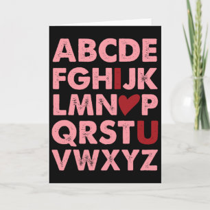 Abc Alphabet Ich liebe dich Englischlehrer Valenti Karte