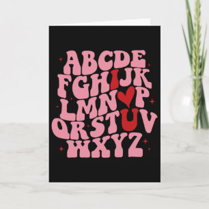 Abc Alphabet Ich liebe dich Englischlehrer Valenti Karte