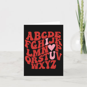 Abc Alphabet Ich liebe dich Englischlehrer Valenti Karte