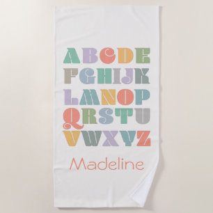 ABC Alphabet Nom Serviette de plage personnalisée